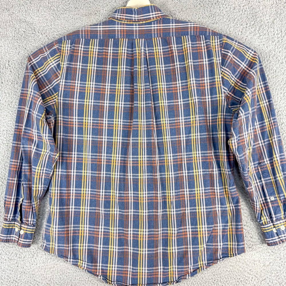 Brooks Brothers 346 Shirt Mens Large Blue Orange Plaid Slim Fit Button Down‎ - Picture 7 of 11